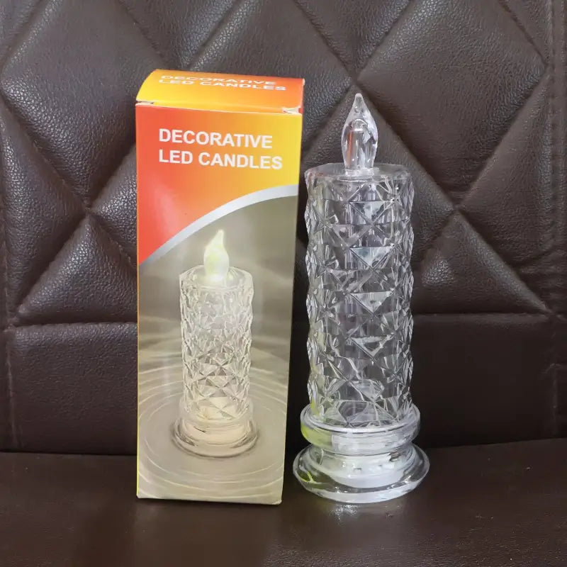 Decorative LED Crystal Candle Light – Flameless Flickering Candle for Home, Parties, Romantic Dinners & Festive Decoration (1 Pc)