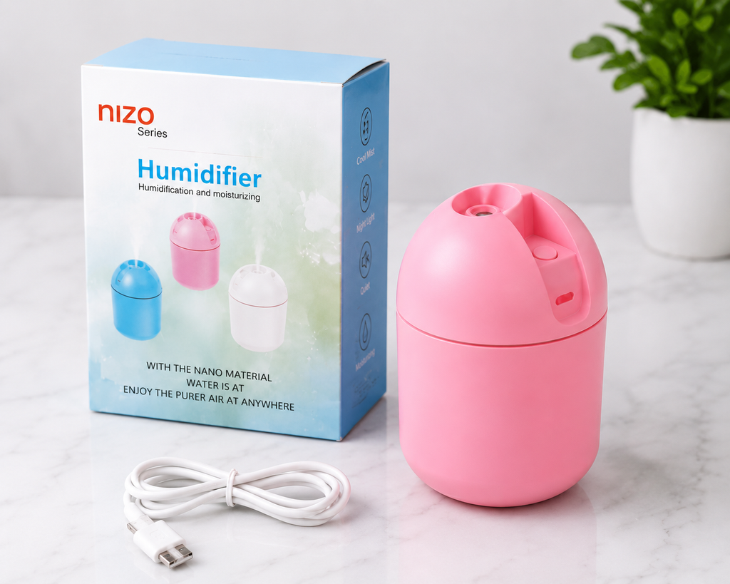 USB Mini Air Humidifier – 250ml Portable Cool Mist with LED Light