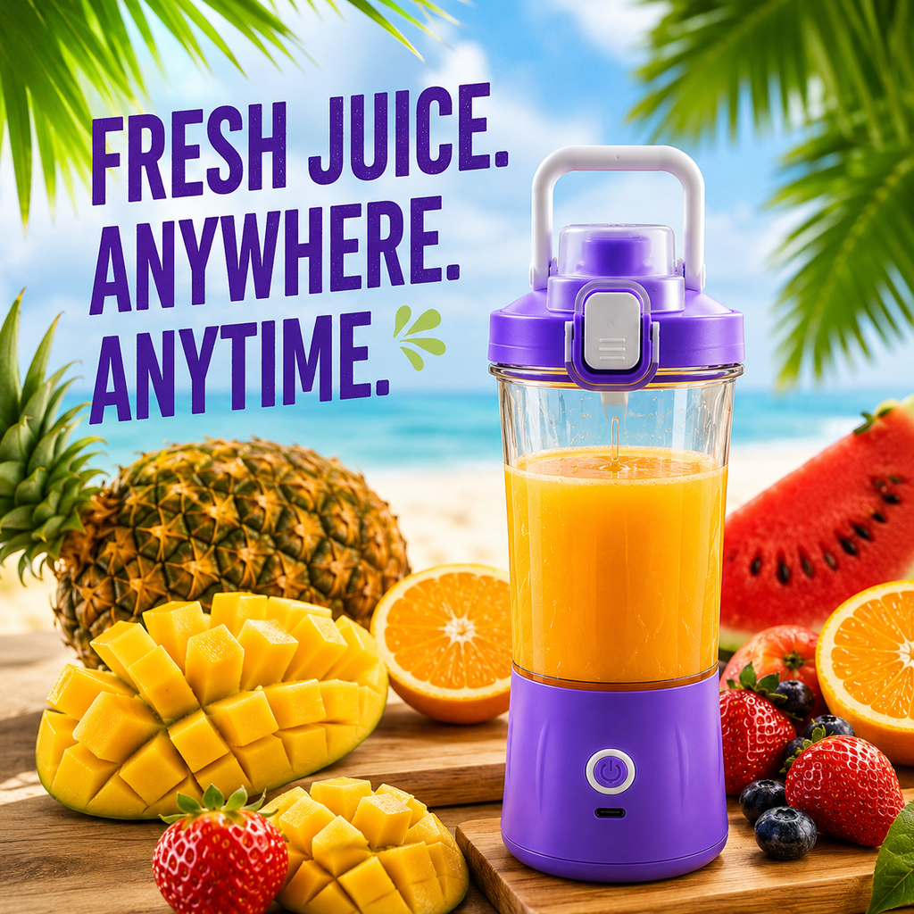 Eletric Crusher Juicer With Multicolor Light, 8 Blades (600 ML / Multicolor)
