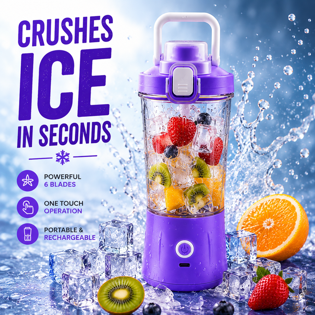 Eletric Crusher Juicer With Multicolor Light, 8 Blades (600 ML / Multicolor)