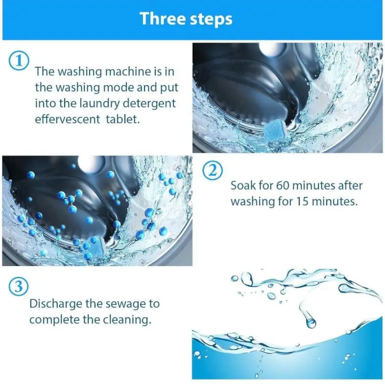 Washing Machine Cleaner Tablet, Solid Washer Deep Cleaning Tablet, for Front and Top Load Washers Tablet (Pack - 30)