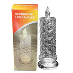 Decorative LED Crystal Candle Light – Flameless Flickering Candle for Home, Parties, Romantic Dinners & Festive Decoration (1 Pc)