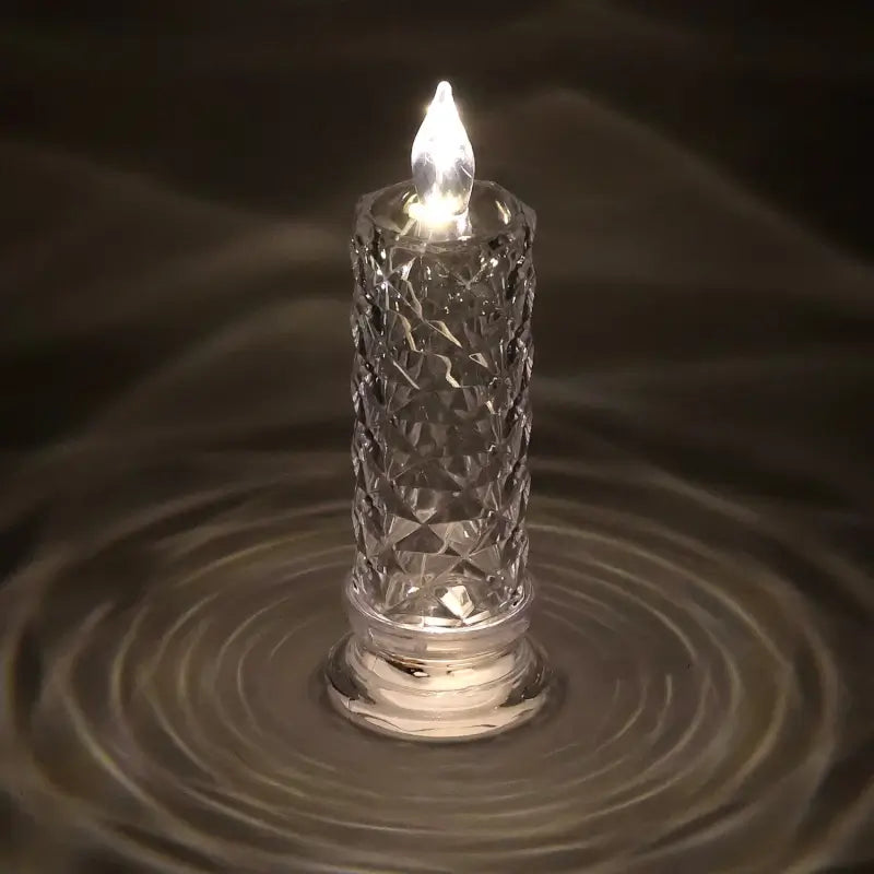 Decorative LED Crystal Candle Light – Flameless Flickering Candle for Home, Parties, Romantic Dinners & Festive Decoration (1 Pc)