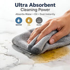 Microfiber Cleaning Cloth Roll – 20 Reusable Tear-Away Towels | Washable Multipurpose Cleaning Wipes for Kitchen, Car, Home & Office | 25 x 25 cm