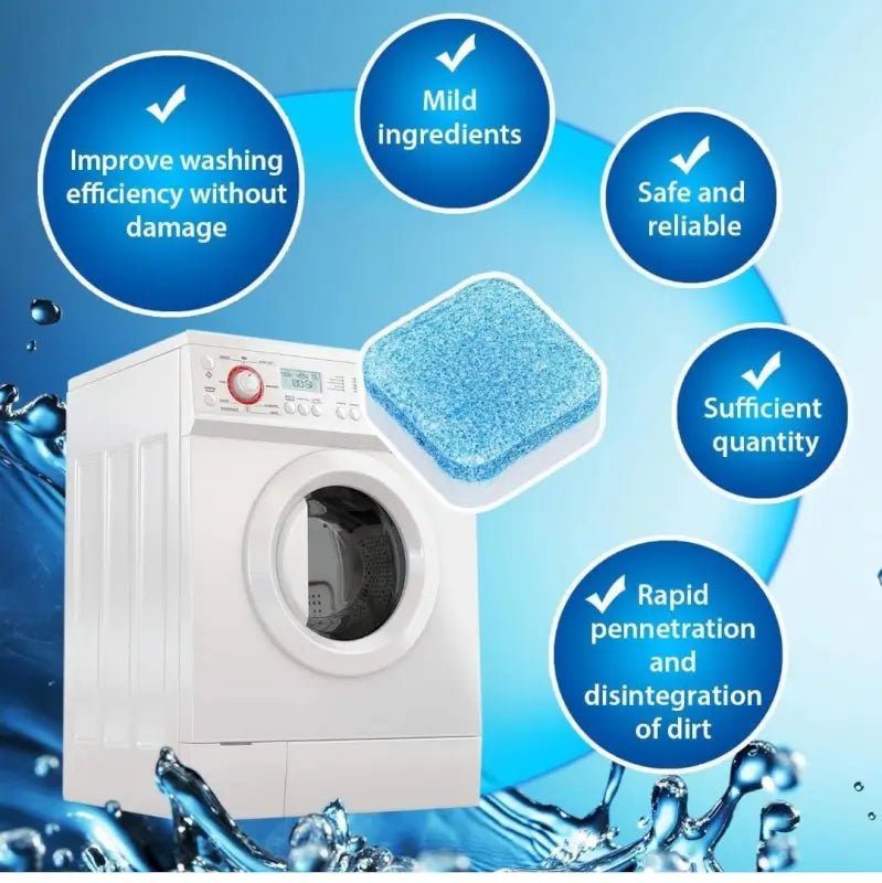 Washing Machine Cleaner Tablet, Solid Washer Deep Cleaning Tablet, for Front and Top Load Washers Tablet (Pack - 30)